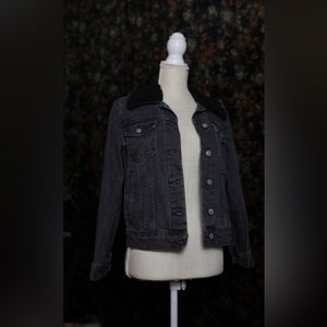 Pacsun Black Denim Jacket with Faux Fur Collar